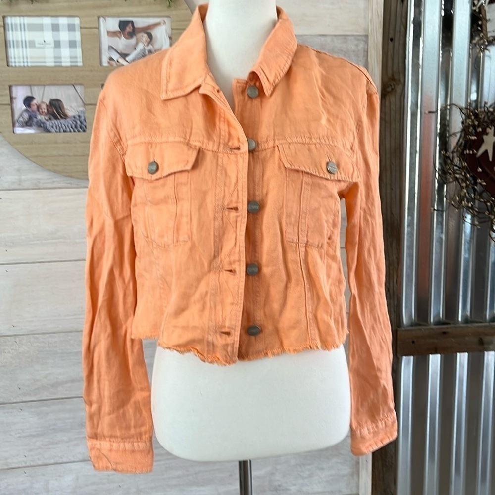 NWT Sanctuary Orange Jean Cropped Jacket XS